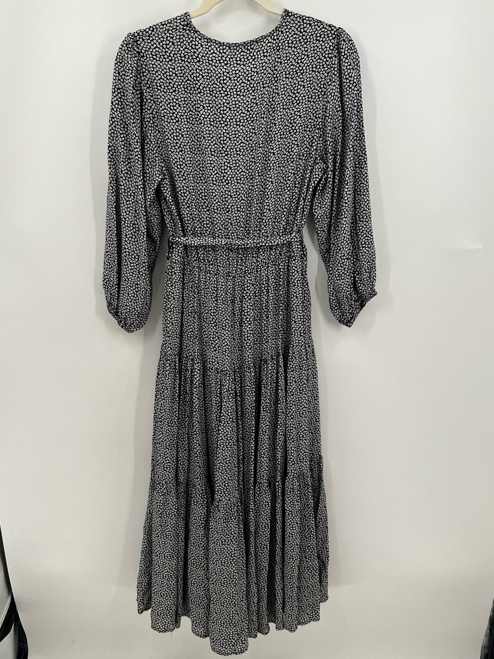 Petal & Pup Hadyn Black and White Faux Wrap Maxi Dress - Picture 4 of 15